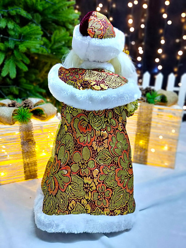 													Дед Мороз музыкальный, танцующий 45 см бордовый, золотой Р-5079-1 фото 4
