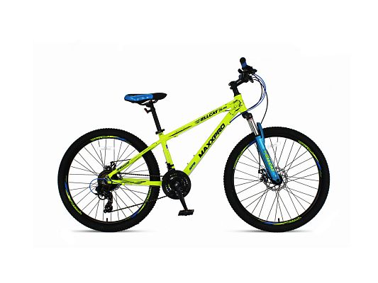 Велосипед горный MAXXPRO HELLCAT 26 PRO 26" 14" 21 ск. желто-синий N2606-2 2021