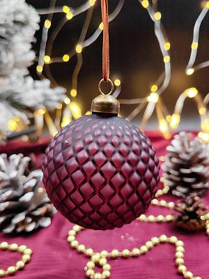 Шар виноградный 8 см, стекло Merry Green MG24012