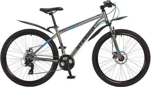 Велосипед горный хардтейл  Stinger Graphite D 27.5" 16" серый 27AHD.GRAPHD.16GR7 