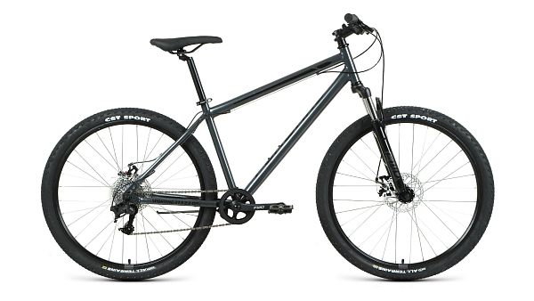 Велосипед горный FORWARD SPORTING 27.5 2.2 disc 27.5" 17" 8 ск. темно-серый/черный RBKW1M17G015 2021