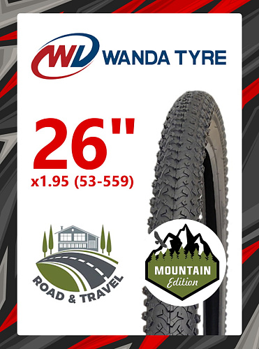 													Велопокрышка Wanda 26"x1.95 (53-559) P1016  черный RTRG50160001