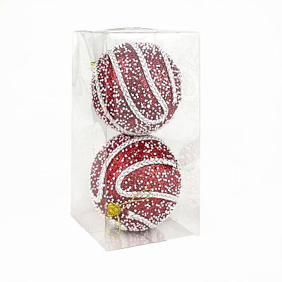 Набор шаров 10 см 2 шт красный 9111-16