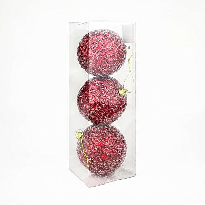 Набор шаров 8 см 3 шт красный 301536R8