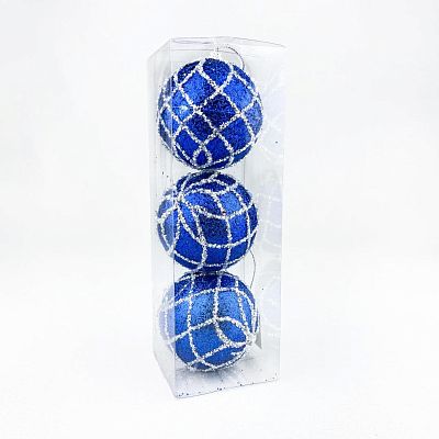 Набор шаров 8 см 3 шт синий WL9207-57