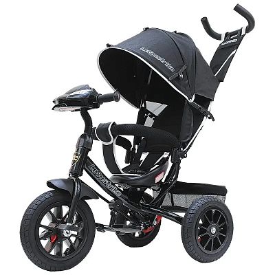 Детский трехколесный велосипед с ручкой LEXUS Trike 950M2-N1210AL-BLACK-22 черный (508)