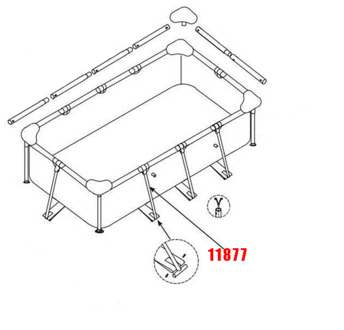 Боковая опора каркасных бассейнов 260х160х65см 11877 фото 2 Боковая опора каркасных бассейнов 260х160х65см 11877 фото 2