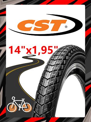 Велопокрышка CST 14"x1.95 (52-254) C3007  черный 1TRR14000064