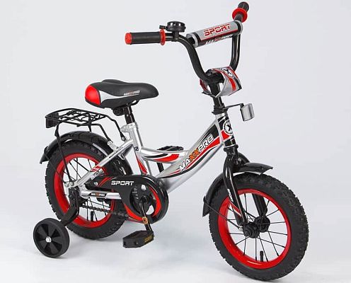 Велосипед детский MAXXPRO SPORT 12"  серебристо-черно-красный Z12210 