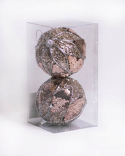 Набор шаров 10 см 2 шт шампанское 9920341 Набор шаров 10 см 2 шт шампанское 9920341