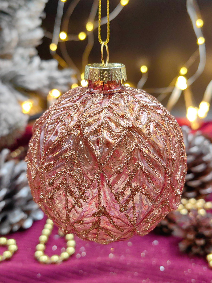 Шар лавандовый розовый 8 см, стекло Merry Green MG24115 фото 2 Шар лавандовый розовый 8 см, стекло Merry Green MG24115 фото 2