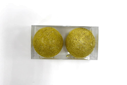 Набор шаров 10 см 2 шт золотой 9918167 Набор шаров 10 см 2 шт золотой 9918167