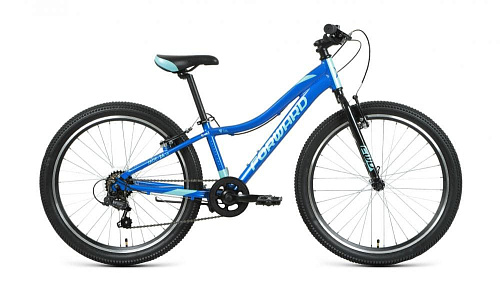 													Велосипед горный FORWARD JADE 24 1.0 24" 12" синий/бирюзовый RBKW1J347002 2021