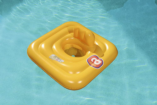 													Плотик для плавания c сиденьем и спинкой трёхкамерный Swim Safe, ступень A, 69х69 см 32050 