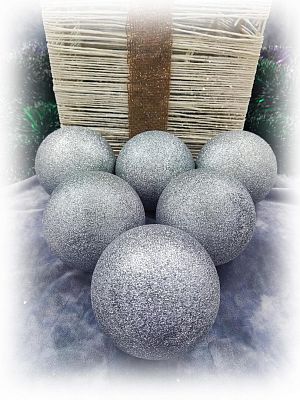 Набор шаров 10 см 6 шт серебряный 100GP06-01S