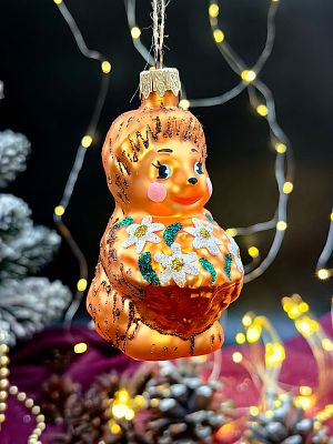 ёжик с корзинкой   см, стекло  // ёжик с корзикой