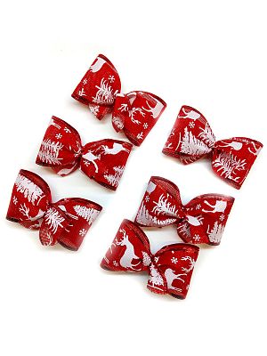 Набор украшений Бант 12x6 см. красный 6шт BantB-Red28