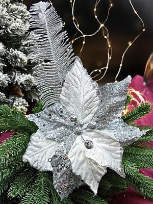 Цветок белый d  см Flo-12-46white