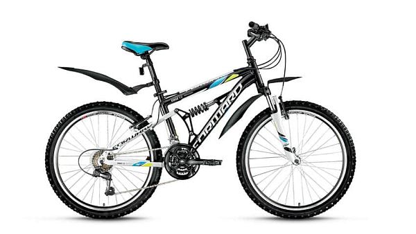 Велосипед горный двухподвес FORWARD Edge 1.0 24" 14,5" 21 ск. черный глянцевый FORWARD Edge 1.0 14,5