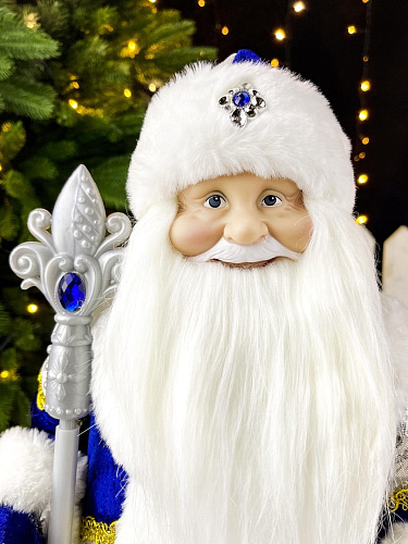 													Дед Мороз конфетница 45 см сине-белый Р-5351 фото 3