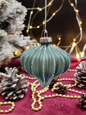 Шар хвоя 8 см, стекло Merry Green MG24123