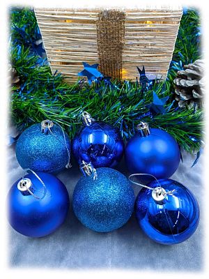 Набор шаров 6 см 6 шт синий 6006ABC/B