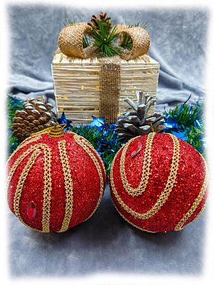 Набор шаров 10 см 2 шт красный 9111-30