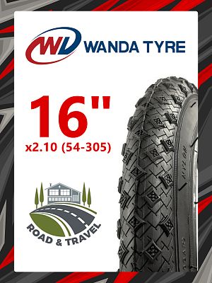 Велопокрышка Wanda 16"x2.10 (54-305) P1177  черный RTRP11770001