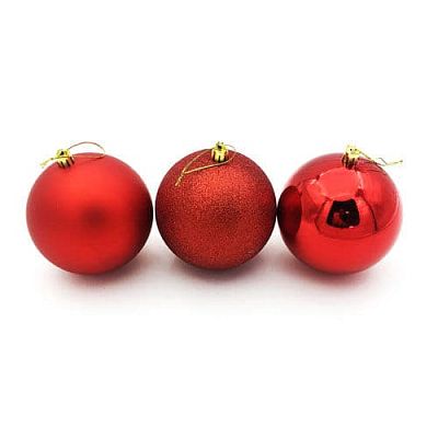 Набор шаров 12 см 3 шт красный 1203ABC/R