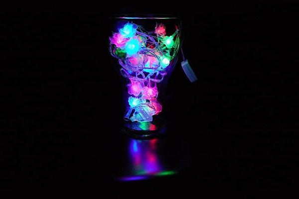  3 м, цветной (RGB) 20 LED, , провод , 20RGBmix