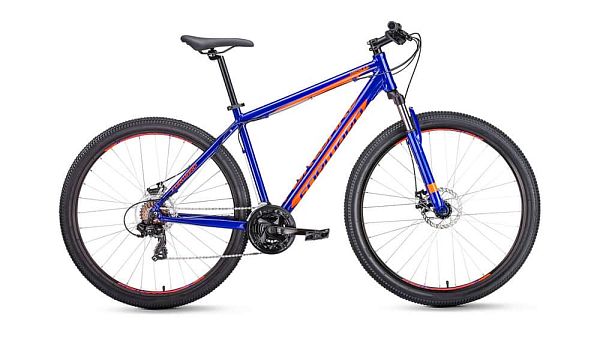 Велосипед горный FORWARD Apache 2.0 29 disc 29" 21" 21 ск. сине-оранжевый FORWARD Apache 2.0 29 disc