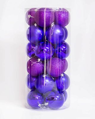 Набор шаров 8 см 24 шт темно-фиолетовый 80AGV24-02DP