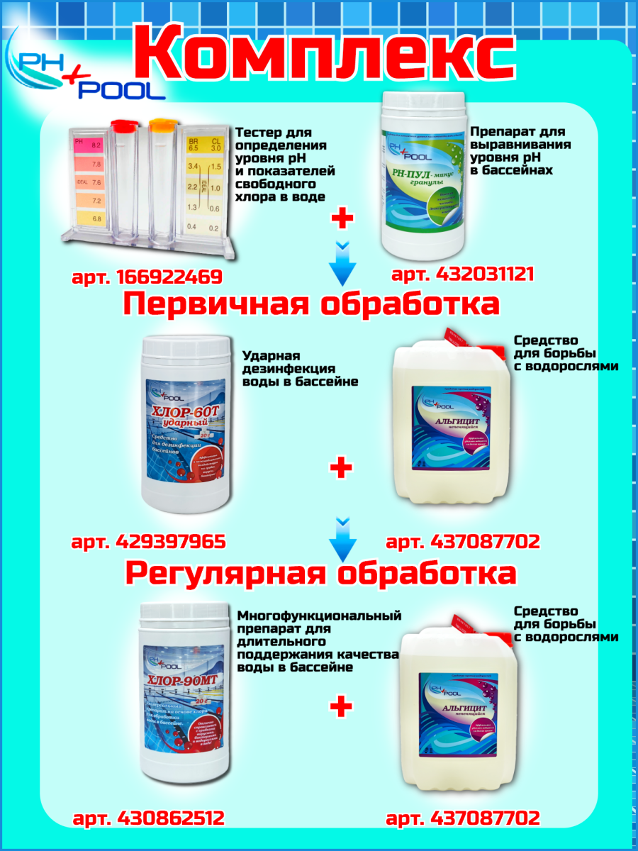 Альгицид PH+POOL (непенящийся) 5 л. Жидкий 350005 фото 8 Альгицид PH+POOL (непенящийся) 5 л. Жидкий 350005 фото 8