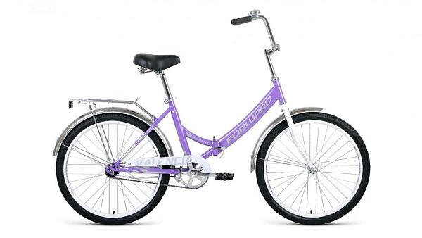 Велосипед городской складной FORWARD Valencia 1.0 24" 16" фиолетовый/серый  2020