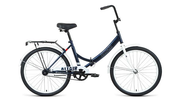 Велосипед городской складной ALTAIR City 24" 16" 1 ск. темно-синий/серый RBK22AL24009 2022 г.