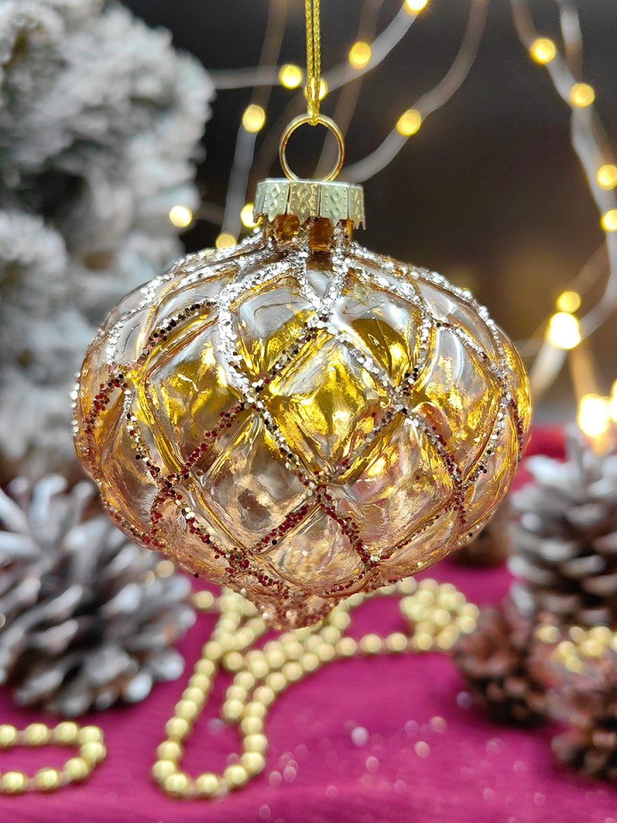 Шар прозрачно-персиковый 8 см, стекло Merry Green MG24187 фото 2 Шар прозрачно-персиковый 8 см, стекло Merry Green MG24187 фото 2