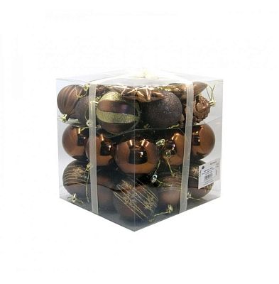 Набор шаров 8 см 33 шт кофе M-360548/CO