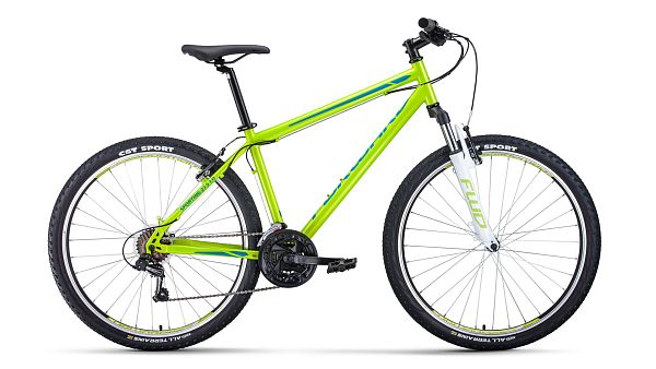 Велосипед горный FORWARD SPORTING 27,5 1.2 S 27.5" 19" 21 ск. зеленый/бирюзовый RBKW1M17GS12 2021