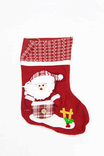 													Носок рождественский Дед мороз 42х39 см красный  9920684dm