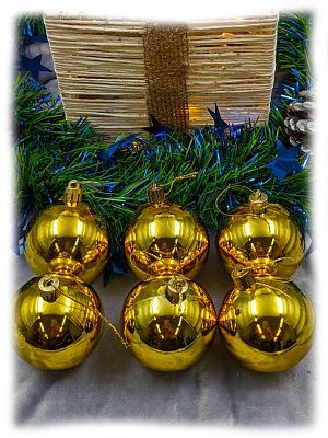 Набор шаров 6 см 6 шт золотой 60SP06-01G