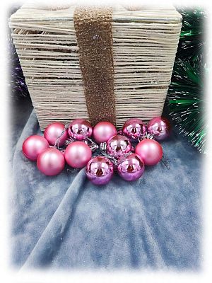 Набор шаров 2,5 см 12 шт розовый AL-13-43Pink