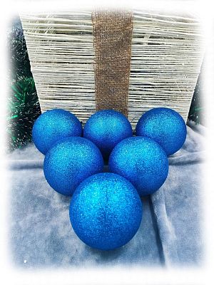 Набор шаров 8 см 6 шт синий 80GP06-01BLUE