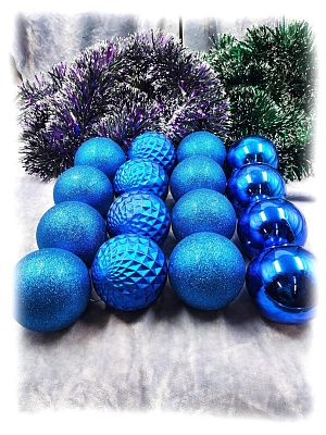 Набор шаров 8 см 16 шт синий 80AGV16-H09BLUE