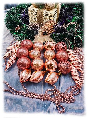 Набор шаров  см 27 шт розовое золото Р-2035RG