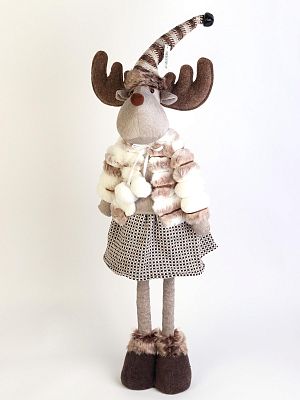 Новогодняя мягкая декорация "Олень" 57-72 см коричневый L310B Новогодняя мягкая декорация "Олень" 57-72 см коричневый L310B