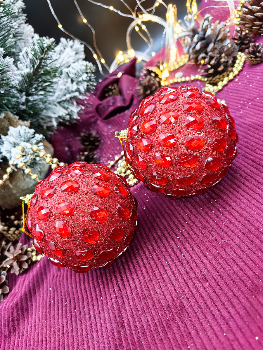 Набор шаров 10 см 2 шт красный 165724 Набор шаров 10 см 2 шт красный 165724