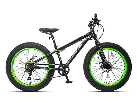 Велосипед Fat Bike MAXXPRO FAT X24 24" 13,5" 7 ск. зелено-черный N2440-4 2021 Велосипед Fat Bike MAXXPRO FAT X24 24" 13,5" 7 ск. зелено-черный N2440-4 2021