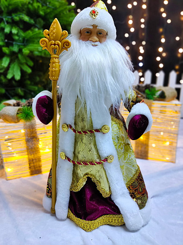 													Дед Мороз музыкальный, танцующий 45 см бордовый, золотой Р-5079-3 фото 2
