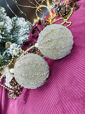 Набор шаров 10 см 2 шт фисташковый 9111-39