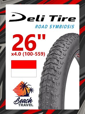 Велопокрышка DELI 26"х4.0 (100-559) SA-280  черный D26280